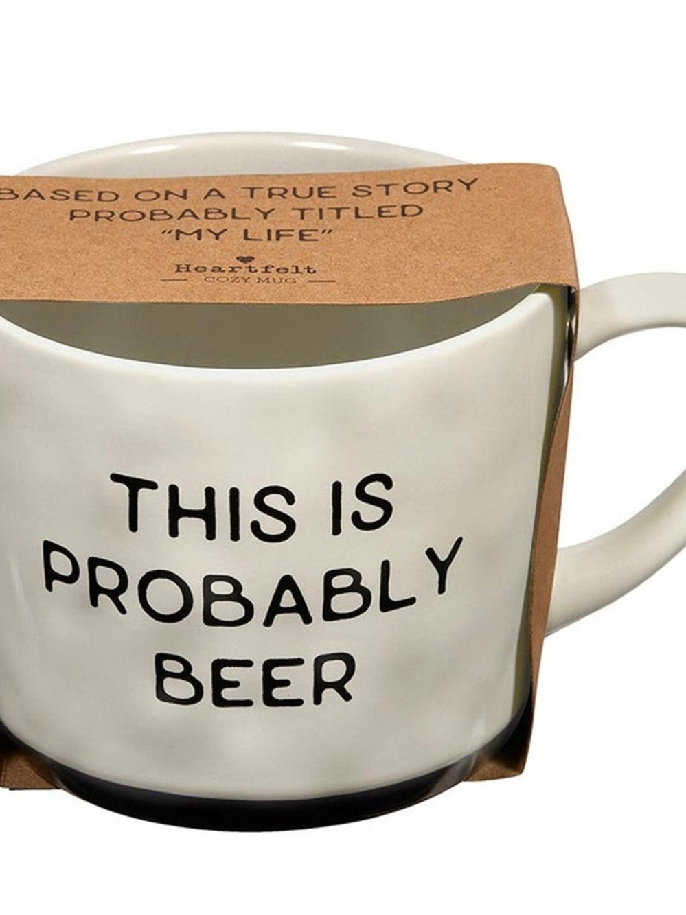 White Ceramic 'This Is Probably Beer' Mug - Heartfelt - Picture 3 of 3